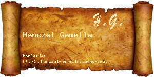 Henczel Gemella névjegykártya
